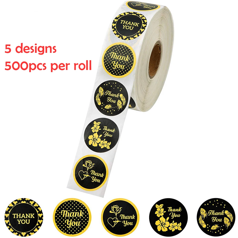 500 шт/рулон круглые спасибо за ваш заказ наклейки покупки маленький магазин