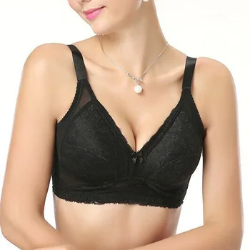 

Plus Size Unpadded Bra For Women Push Up Ultra-Thin Unlined Lace Bralette Wireless Minimizer Brassiere Sexy Full Cup Lingerie BH