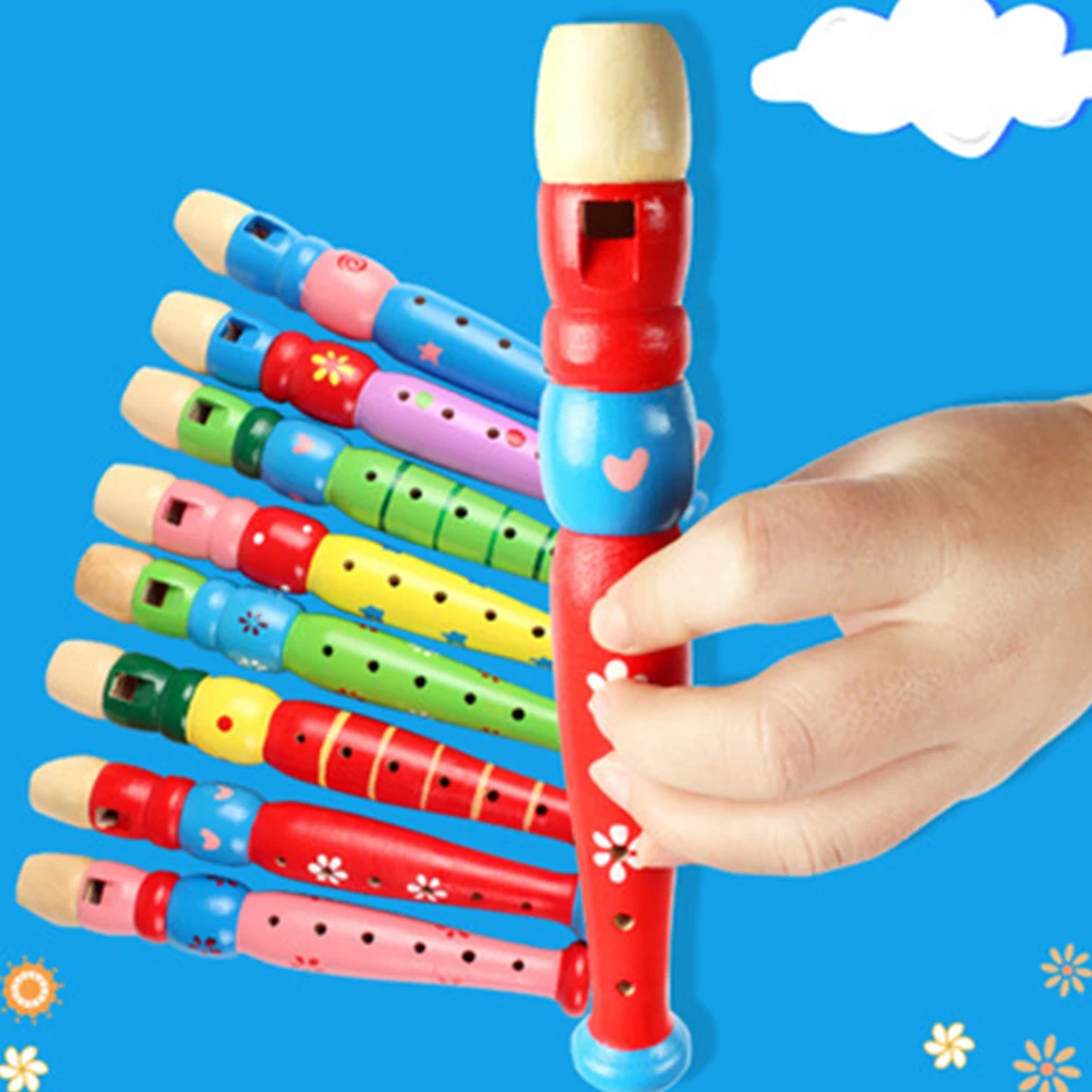 Деревянный музыкальный инструмент игрушка для малышей пользу развивающие пикколо-флейта