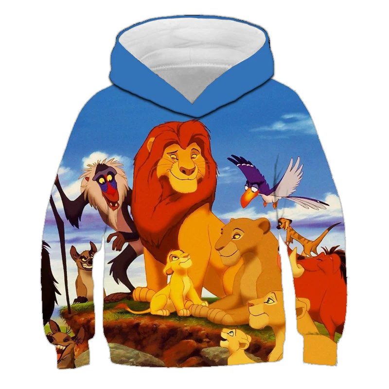 Детская одежда с 3D принтом simba king lion популярные толстовки капюшоном для мужчин и