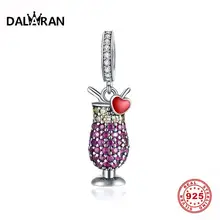 DALARAN 925 пробы серебро CZ Прозрачный коктейль Висячие Подвески для вечерние Подвески для изготовления украшений подходят Diy браслет ожерелье