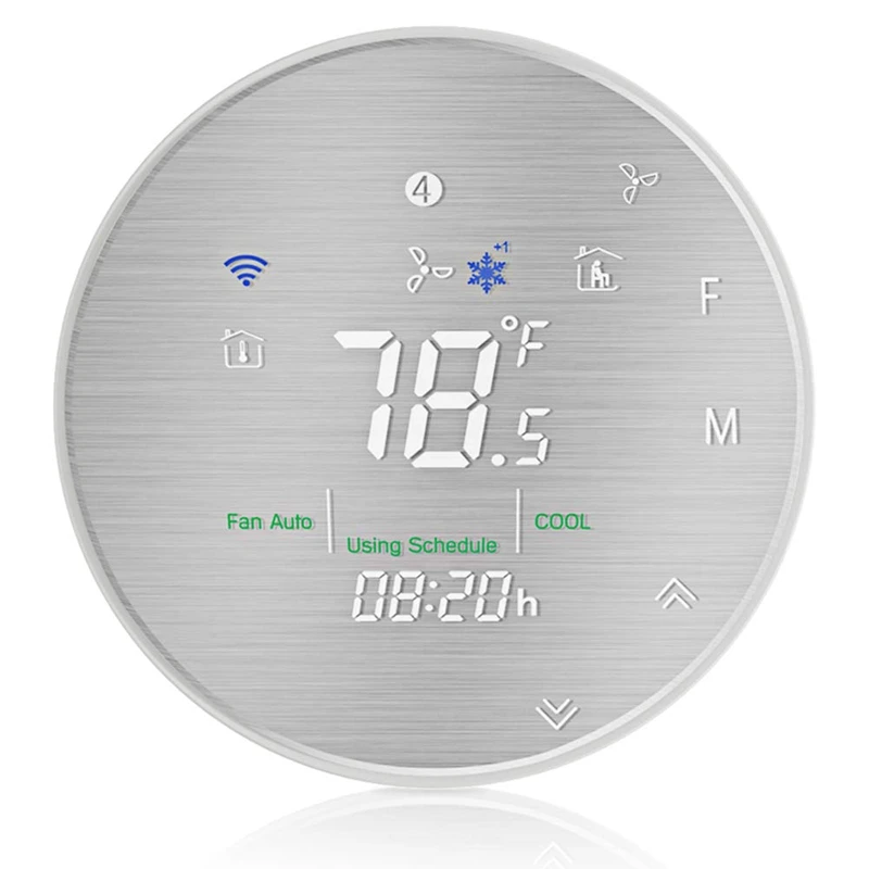 

BHP 6000LS WiFi Intelligent Heat Pump Thermostat Programmable Temperature Controller Metal Brushed Panel