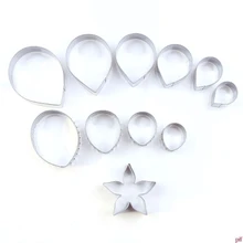 11 шт. резинки пасты цветок Плесень Роза Остина лепесток чашечки лист резак набор сахара ремесло