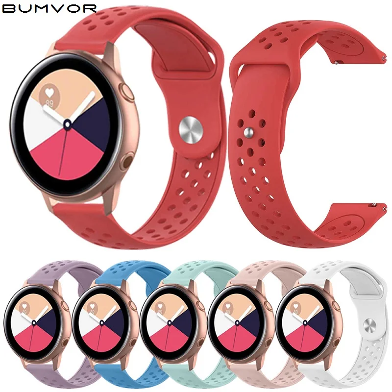 Спортивные 20 мм часы ремешок для samsung Galaxy Watch Active 2 42 спортивные силиконовые умные