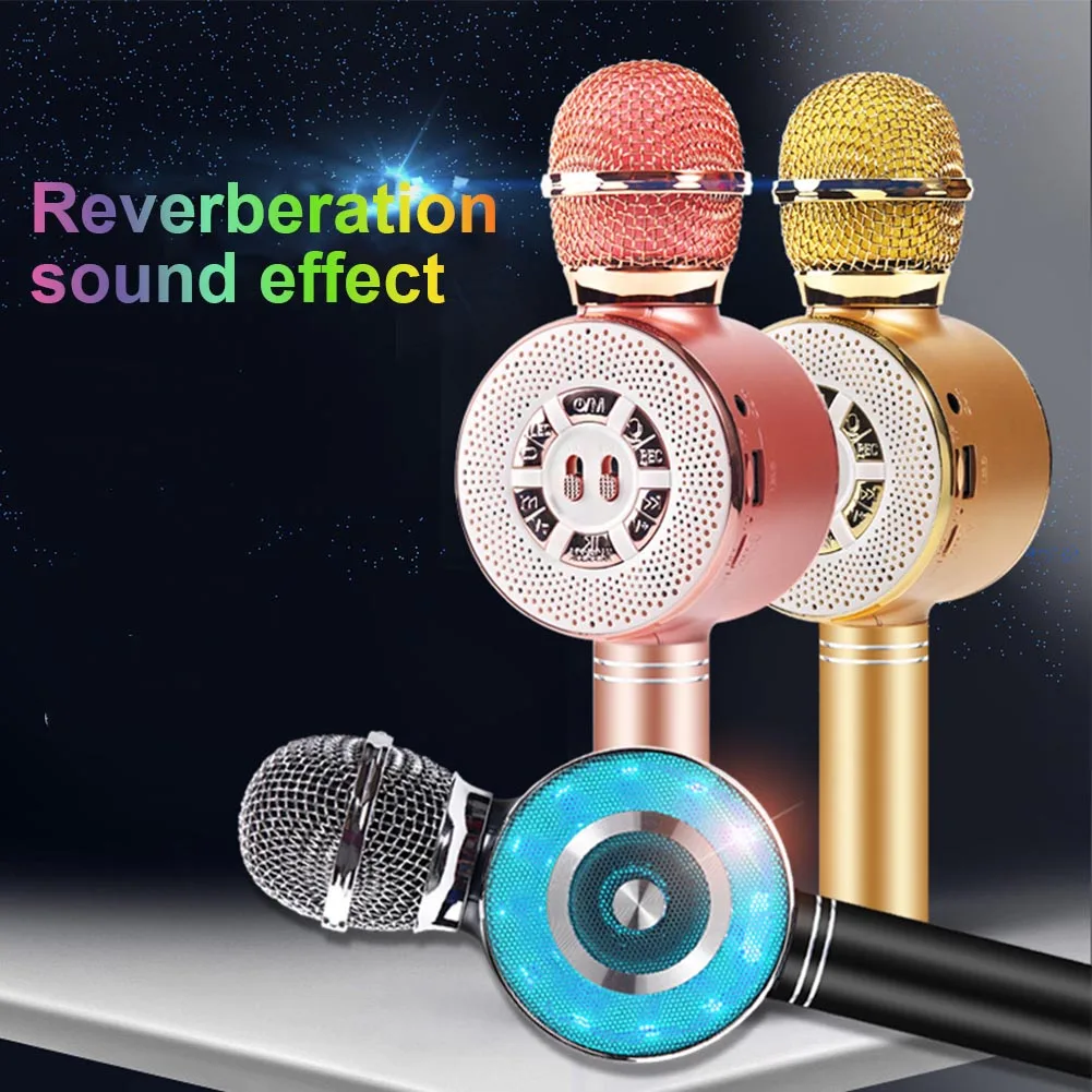 Rechargeable Speakers Portable Handheld Kid Adult Gift Wireless Bluetooth USB Stereo Party Home With Light Karaoke Microphone |