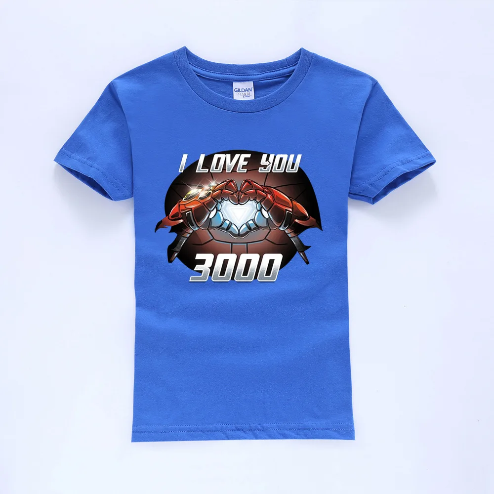 Мстители 4 I LOVE You 3000 Marvel детская одежда Love You три тысячи раз футболка с короткими рукавами