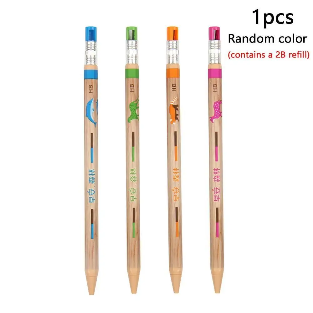

1Pcs random colors Automatic Pencil Mechanical Pencil 2.0 mm Lead Refill can add pencil refills pencils