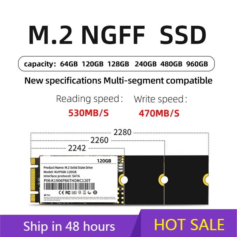 Внутренний жесткий диск M.2 SATA SSD 128 ГБ 512 ТБ 1 M2 NGFF 2280 HDD для компьютера внутренний hdd