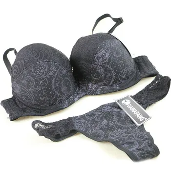 

Sexy Bra Set Push Up VS Bra+Thong Lace Embroidery French Romantic brassiere Women's Underwear Sets Bra And Panty Set