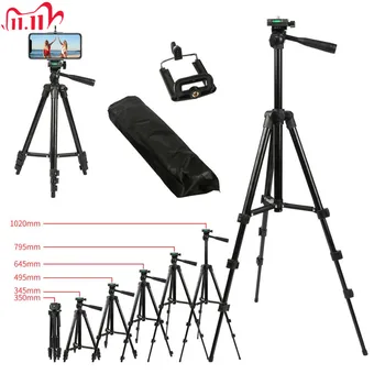 

Professional Aluminum Camera Tripod Stand Holder + Phone Holder +Nylon Carry Bag for iPhone Samsung Smartphone four floor high