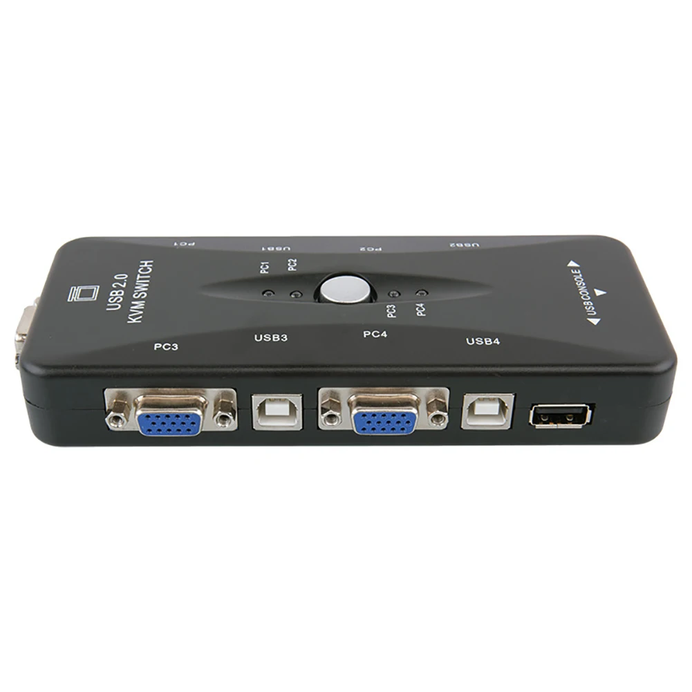 4 порта USB 2,0 KVM переключатель мышь/клавиатура/принтер/VGA видео монитор 1920x1440