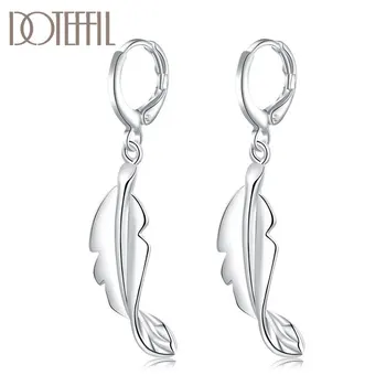 

DOTEFFIL 925 Sterling Silver Twisted Leaves Drop Earrings Charm Women Jewelry Fashion Wedding Engagement Party Gift