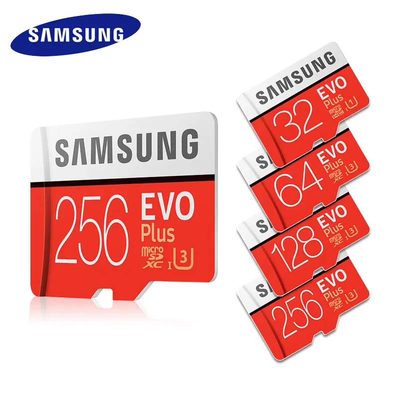 Карта Microsd SAMSUNG 256G 128 Гб 64 ГБ 32 ГБ 16 ГБ 8 ГБ 100 МБ/с./с класс 10 U3 U1 SDXC класс EVO+ Micro SD карта памяти TF флэш-карта