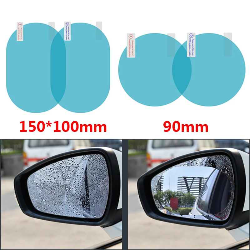 

2PCS Car Rearview Mirror Protective Film Anti Fog Window Clear Rainproof Rear View Mirror Protective Soft Film Car Accessories