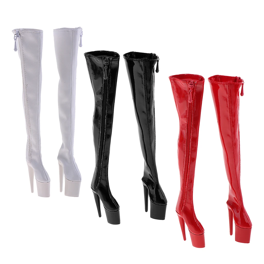 1/6 Red Over the Knee Boots Shoes for 12'' Phicen CY Girls Female Figure 