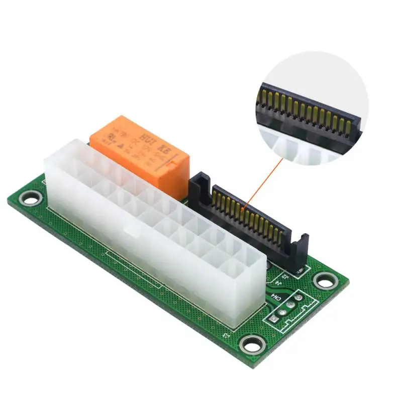2021 ATX 24Pin To Molex SATA Dual PSU Power Supply Sync Starter Extender Cable Card Add2psu Adapter For BTC Miner Adapter Card-0