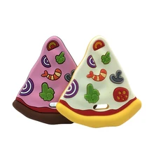 

Creative Puzzle Pizza Teether Cute and Funny Food-grade Silicone Teether with Rich Colors To Exercise Hand-mouth Coordination