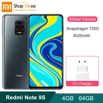 

Xiaomi Redmi Note 9S Global Version 4GB 64GB Smartphone Octa-core 6.67'' FHD Snapdragon 720G 5020mAh 48MP 4 Cameras 18W Charger