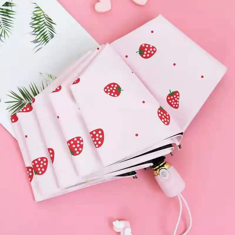 Роскошные Складные автоматические зонты с рисунком фруктов для детей женские