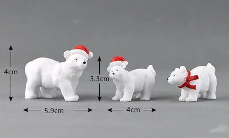 Animal-Miniature-Christmas-Polar-Bear-Figurines-Fairy-Garden-Micro-Snow-Landscape-Bear-DIY-Accessories-Resin-Craft