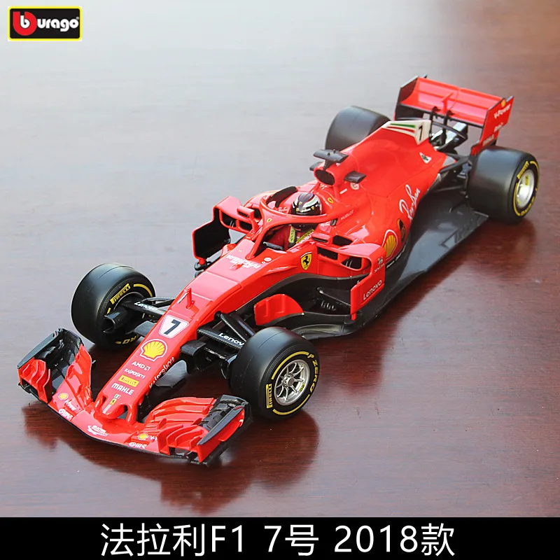 Модель автомобиля Burago 1:18 Ferrari 2018 SF71 7 из сплава F1 модель литого под давлением