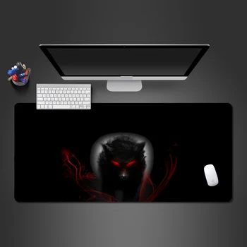 

Super Cool Full Moon Red-eyed Wolf Mouse Pad High Quality PC Gaming Pad Computer Gamer Keyboard Mouse Rubber Mat To Gamer Gifts
