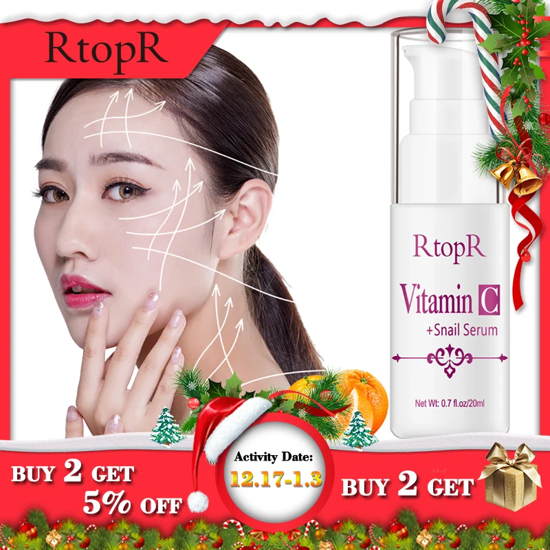 VitaminC Snail Serum Rejuvenation Anti Wrinkle Firming Bright Skin Serum For Face Ance Treatment Snail VC 1