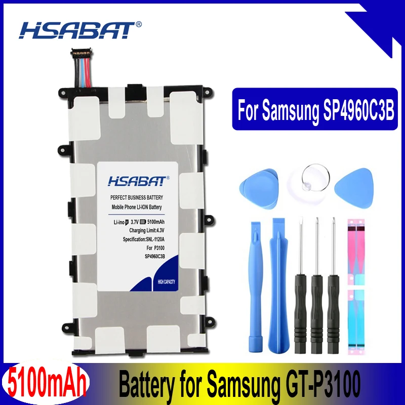 HSABAT 5100 мА/ч, SP4960C3B Батарея для samsung Galaxy Tab 2 7,0 и 7,0 плюс GT-P3100 P3100 P3110 P6200