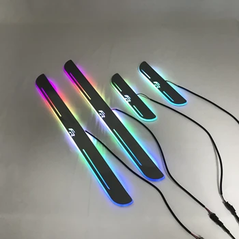 

RQXR led moving door scuff for Seat leon FR dynamic door sill plate flat lining overlay rgb colors, 4pcs