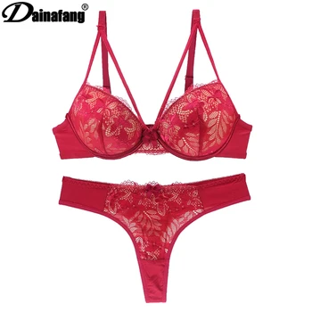 

Sexy Lace Bra Intimate Set Push up Lcate Sexy Lingerie Set Panty Underwear 3/4 Cup 70B 75B 80B 85B