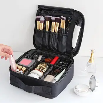 

Multifunction Travel Make Up Case Waterproof Portable Carrying Storage Cosmetic Bag Female Lady Large Capacity Solid Color Box