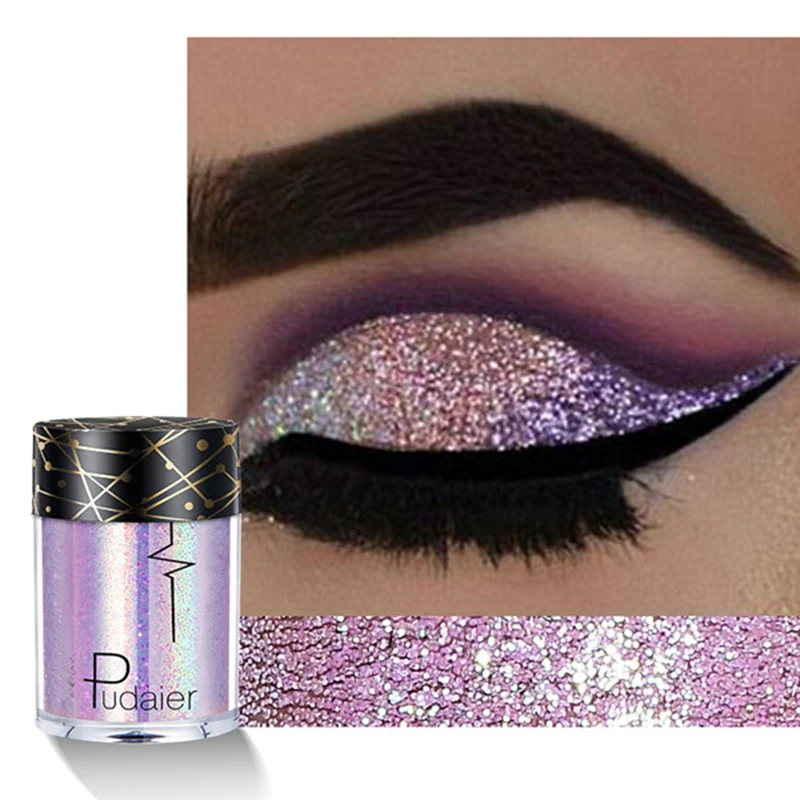 

Pudaier Tattoo Lip Nail Body Glitter Festival Party Eye Makeup Holographic Sequins Glitter Shimmer Pigment Eye Shadow 19#