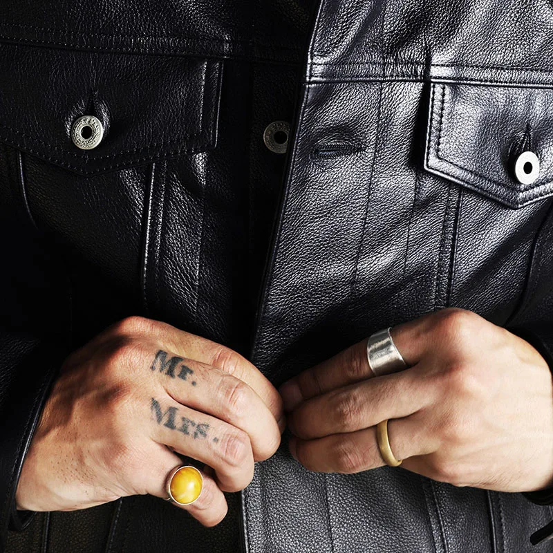 Low Price PC-0006 Read Description! Asian size genuine cow skin leather jacket mens cowhide casual vintage biker leather jacket