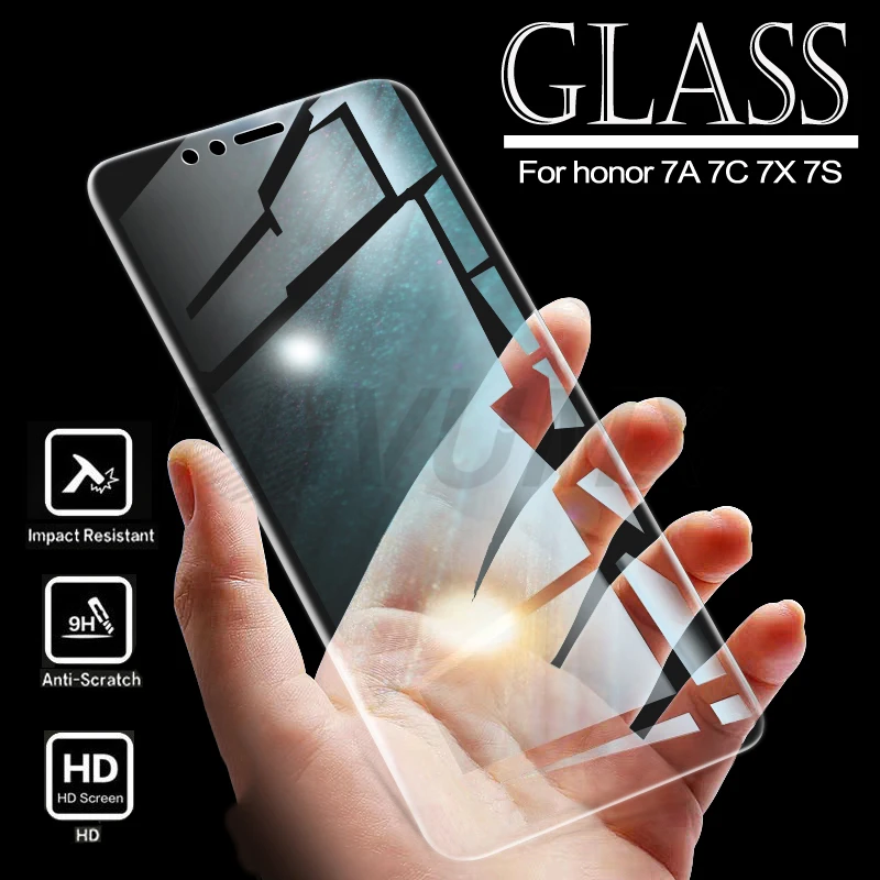 

9H Protective Glass On For Huawei honor 7A 7C 7S 7X 8A 8C 8S 8X Screen Protector For Honor 9 Lite 9i 9X Tempered Glass Film Case