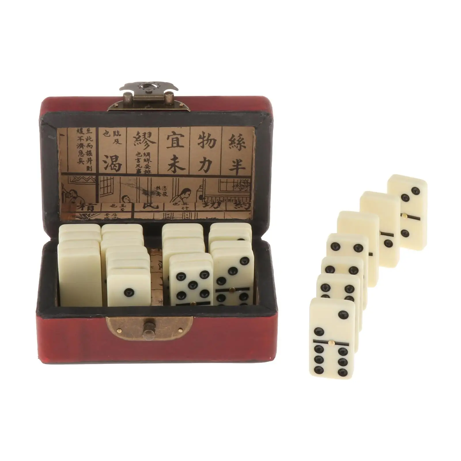 Double Six Dominoes Set With Storage Case Traditional Entertainment Recreational Travel Table Board Game Toy for 2-4 Players