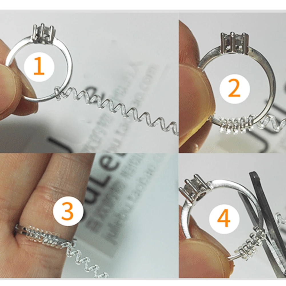 4 шт./компл. DIY прозрачный Пластик вставка эластичной Acccessories Невидимый Кольцо Размеры регулятор ювелирные изделия Tightener Зажим инструменты для изменения размера