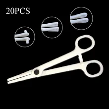 20 шт одноразовые стерильные щелевые щипцы для пупка зажим треугольные открытые плоскогубцы ушные носовые инструменты для пирсинга тату устройство для пирсинга