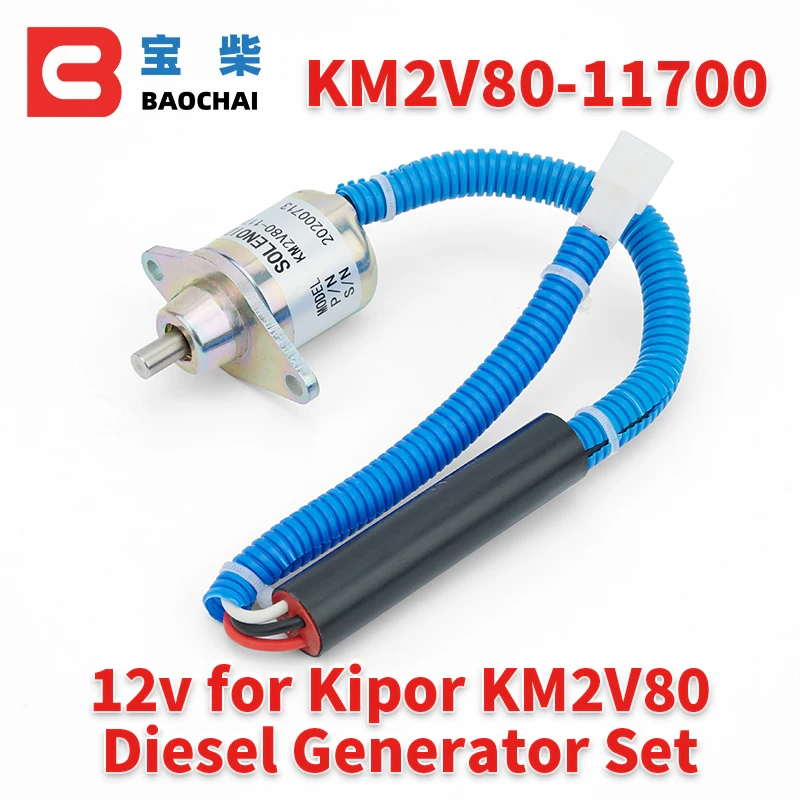 Válvula Solenóide Embutida 12v para Conjunto de Gerador Kipor Km2v80 Diesel