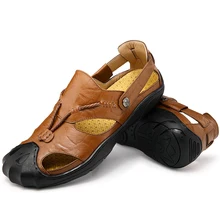Mvp Boy Большие размеры 47 chanclas правой и левой ног; pantufas открытый sendal infradito zapato cuero genuino hombre Sapato Masculino zapatos de hombre