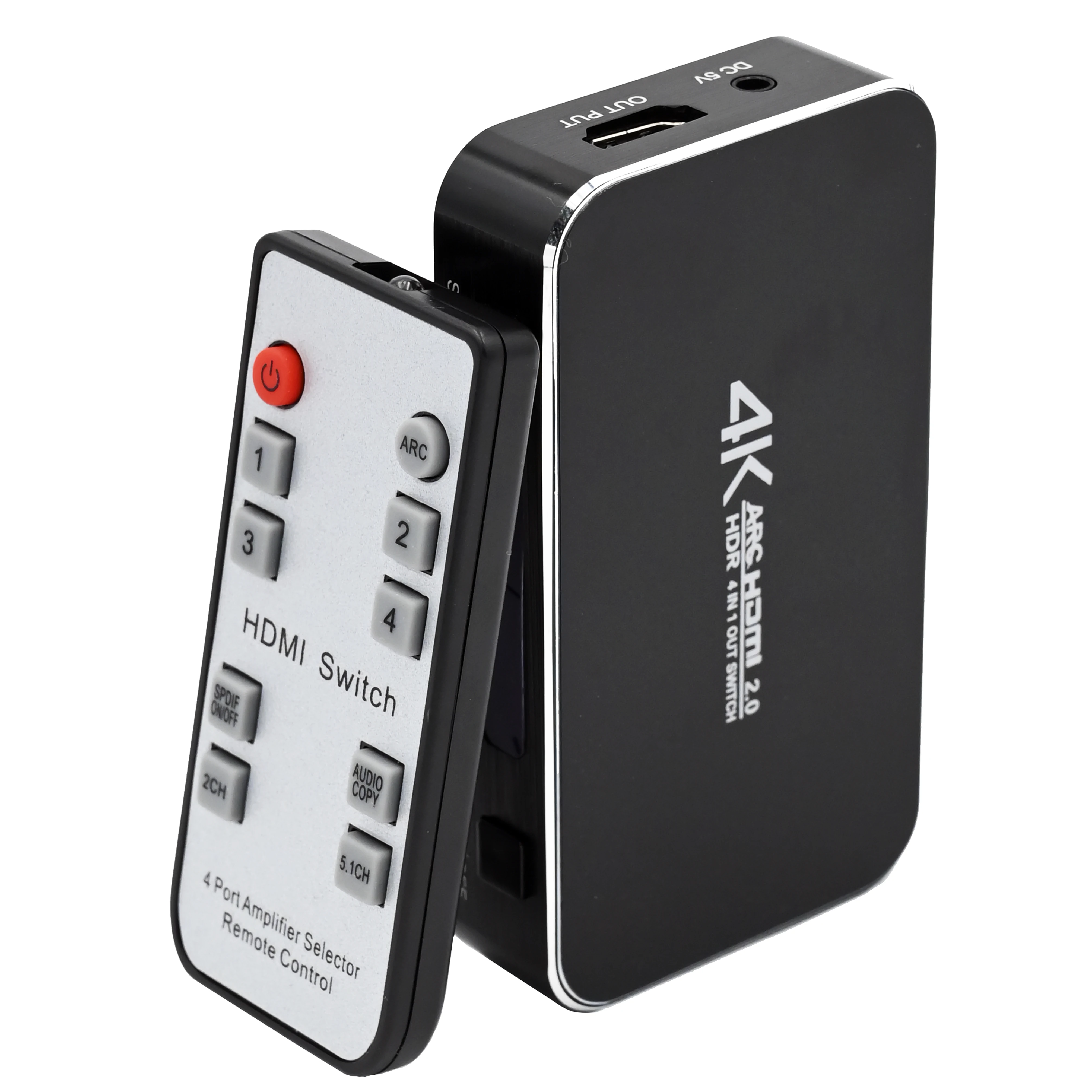 HDMI Switch 4x1 4K@60Hz hdmi Audio Extractor Optical TOSLINK 4 Port Ultra HD 1080p 3D for Xbox PS4