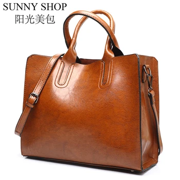 

SUNNY SHOP Women Satchel Bag Luxury Leather Shoulder Bag Fashion Designer Ladies Large Capacity Handbag Casual Solid Color