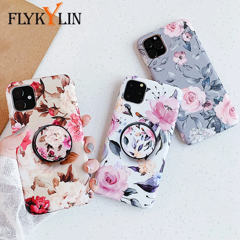 Чехол-подставка FLYKYLIN для iphone XR X XS 6 S 7 8 Plus SE 2 силиконовые чехлы телефонов iPhone 12 11 Pro