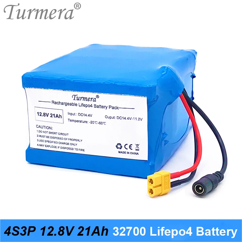 Turmera 32700 Lifepo4 Battery Pack 4S3P 12.8V 21Ah with 4S 40A Balanced BMS for Electric Boat and Uninterrupted Power Supply 08