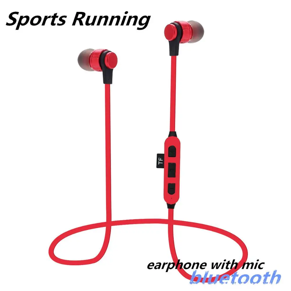 Magnet Headphone Insert memory card With Mic Wireless Metal Earphones sports bluetooth Headsets Subwoofer for device 4.2 version