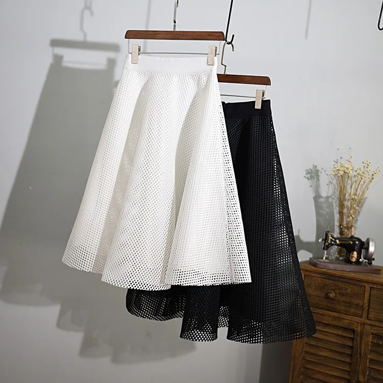 Ozhouzhan/ модная весенняя и летняя новая стильная юбка-пачка средней длины в ретро стиле с высокой талией, трапециевидная юбка с большим подолом, Женская юбка