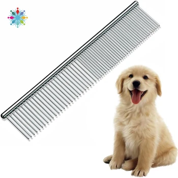 

Stainless Steel Comb Pet Grooming Comb Shedding Comb Tool Poodle Finishing Butter Comb Professional Cat Dog Care TLS