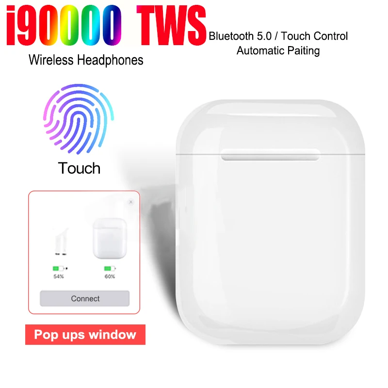 i90000 tws 1:1 air Smart Sensor 8D Bass Wireless Charging Bluetooth 5.0 Earphone Earbuds i9000 tws PK i60 i30000 i50000 tws