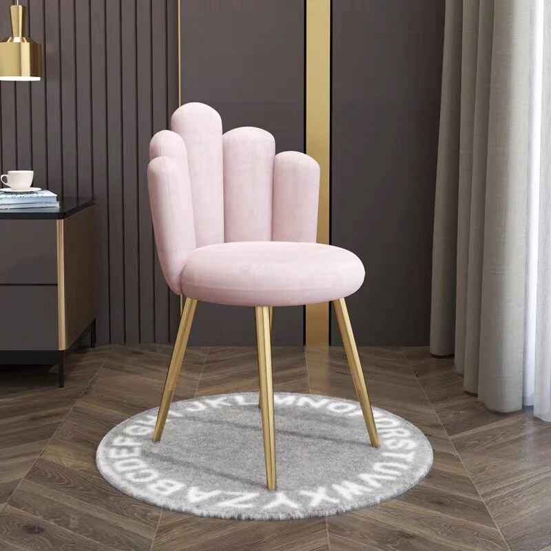 Backrest Chair Nordic Light Luxury Simple Creative Pure Iron Bracket Bedroom Net Red Soft And Comfortable Makeup |