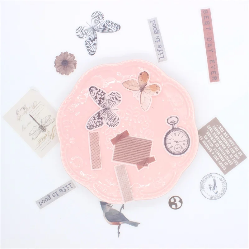 KSCRAFT, 64 шт., бумажные наклейки Lnsect Record Vellum для скрапбукинга, Happy planner/Card Making/jouring