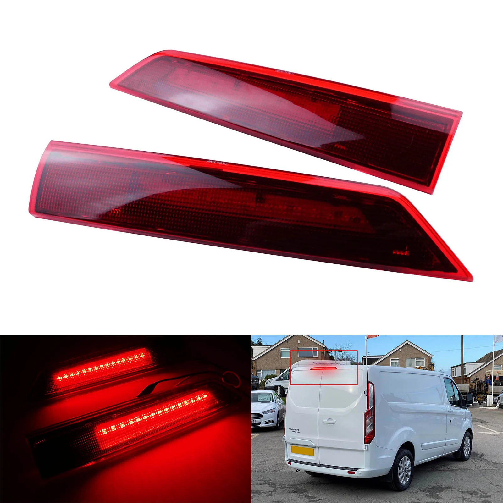 2x High Level 3rd LED Rear Brake Light For Ford Transit Tourneo Custom